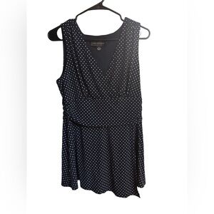 Connected Apparel Black and White Polka Dot Blouse